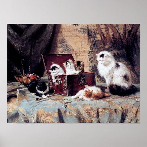 Cat Family Henriette Ronner_Knip Poster