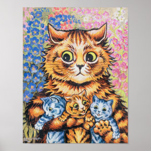 Cat Family Louis Wain Poster