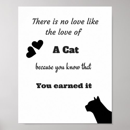 Cat family love poster white and black matte