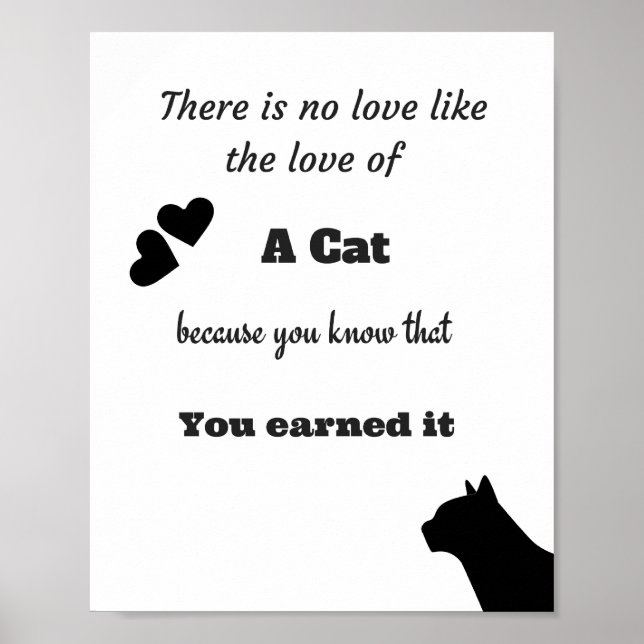 Cat family love poster white and black matte (Front)