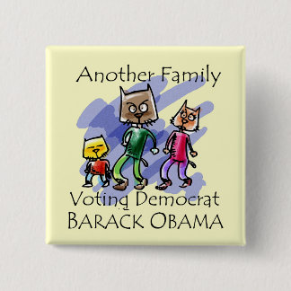 CAT FAMILY VOTING DEMOCRAT BUTTON