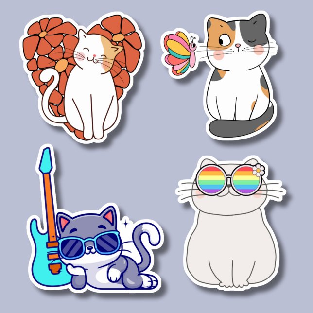 Cat Fanatic Set Waterproof Sticker (Creator Uploaded)