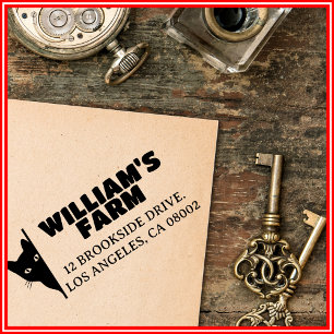 Cat Farm Business Unique Cute Return Address Self-inking Stamp