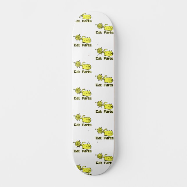 Cat farts humor cute cats skateboard (Front)