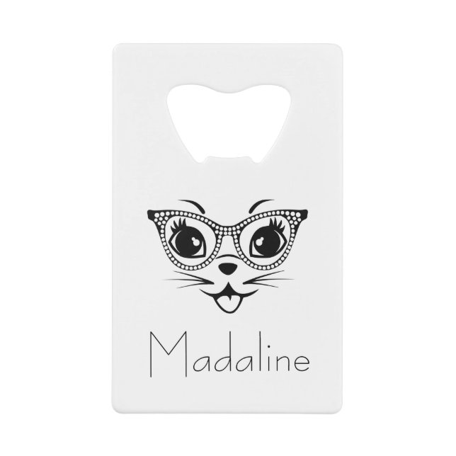 Cat fashion credit card bottle opener (Front)