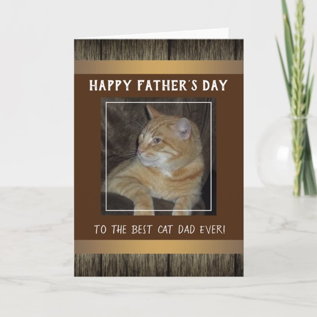 Cat Father's Day One photo Card (Front)