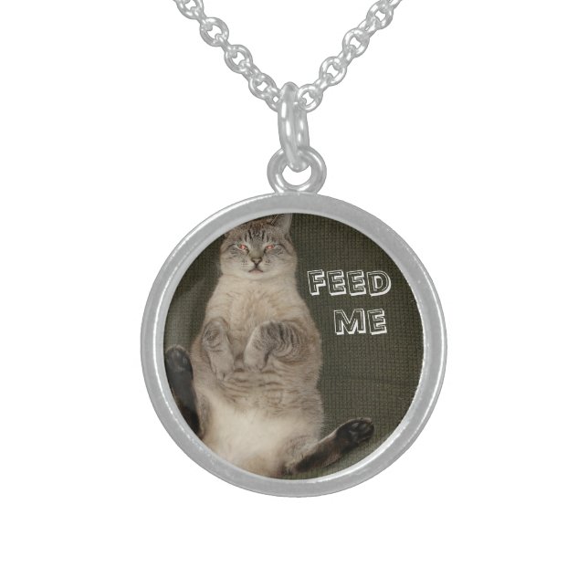 Cat "FEED ME" Necklace (Front)