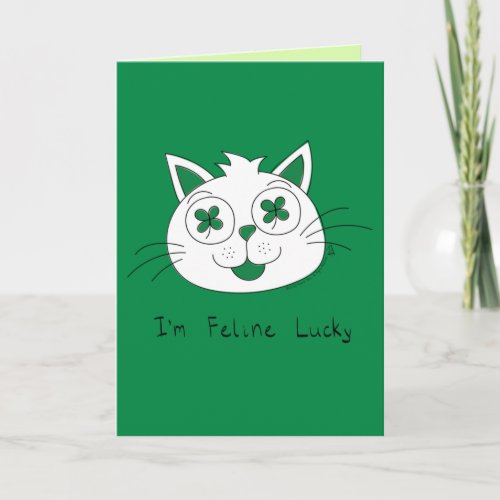 Cat  Feeling Lucky St Patricks Day Card