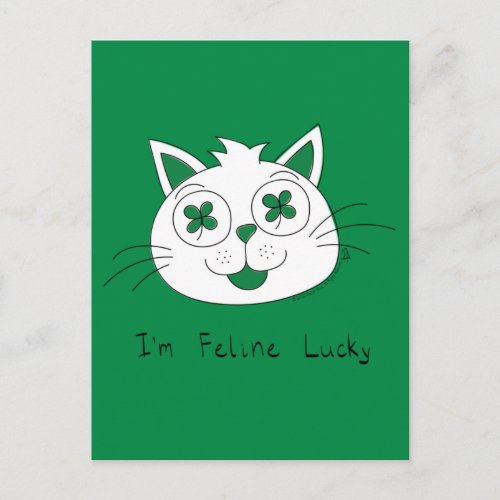 Cat  Feeling Lucky St Patricks Day Postcard