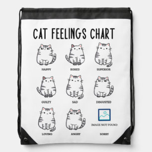 Cat Feelings Chart Drawstring Bag