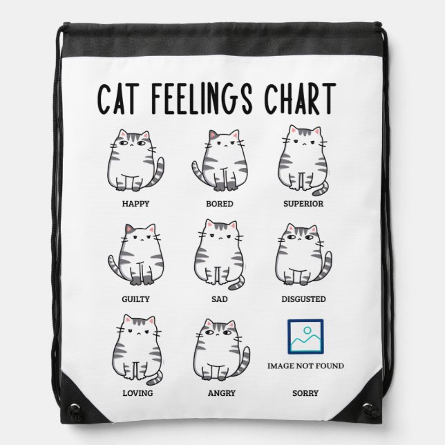 Cat Feelings Chart Drawstring Bag (Front)