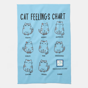 Cat Feelings Chart Kitchen Towel