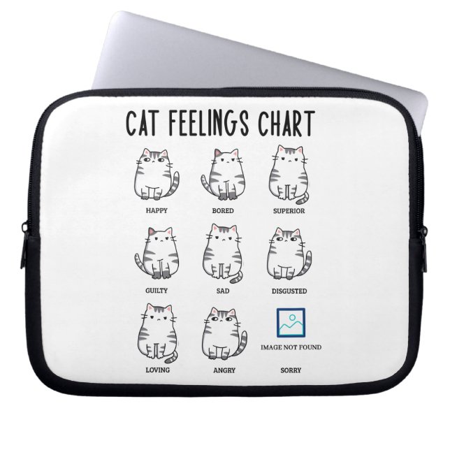 Cat Feelings Chart Laptop Sleeve (Front)