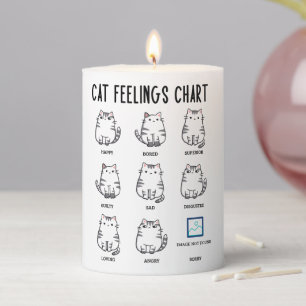 Cat Feelings Chart Pillar Candle