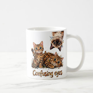 Cat Feline Trio in Bloom Cat Eyes kitten Kitty 👁️ Coffee Mug