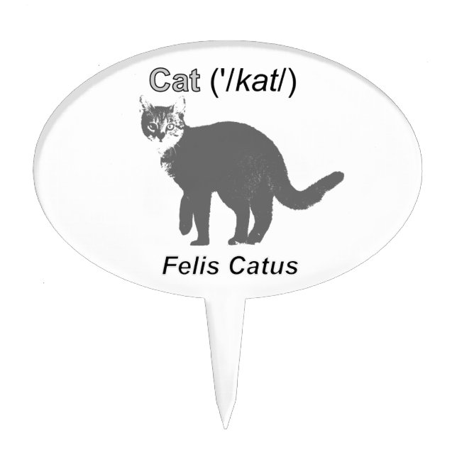 Cat Felis Catus Cake Topper (Front)