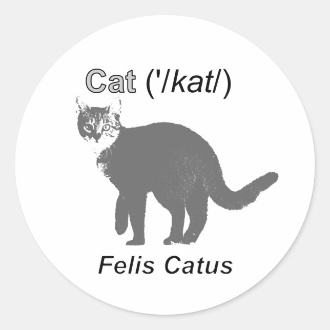Cat Felis Catus Classic Round Sticker (Front)