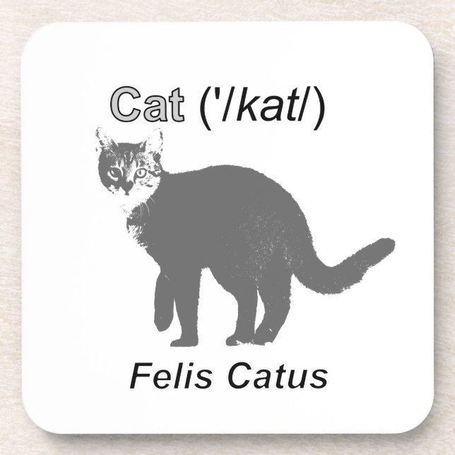 Cat Felis Catus Drink Coaster (Front)