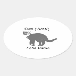Cat Felis Catus Oval Sticker