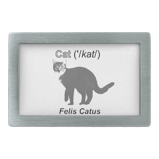 Cat Felis Catus Rectangular Belt Buckle (Front)