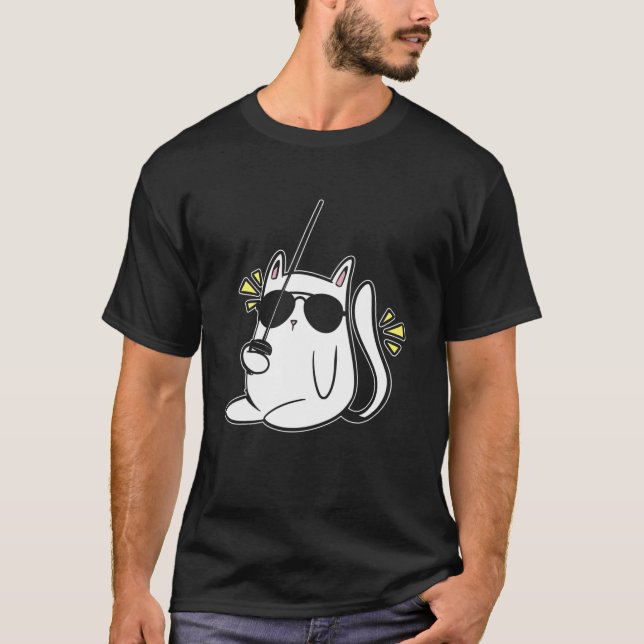 Cat Fencing Cat Wearing Sunglasses | Fencing T-Shirt (Front)