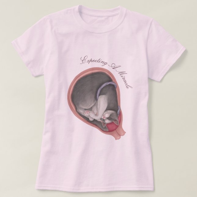Cat Fetus- Proud Mommy T-Shirt (Design Front)