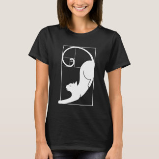 Cat Fibonacci Spiral Sacred Geometry Ratio Mathema T-Shirt