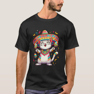 Cat Fiesta Cinco De Mayo Mexican Party Cute Cat So T-Shirt