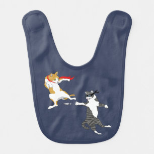 Cat fight  baby bib