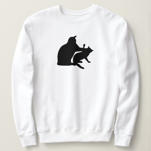 Cat Fight Funny Black and White Sweatshirt