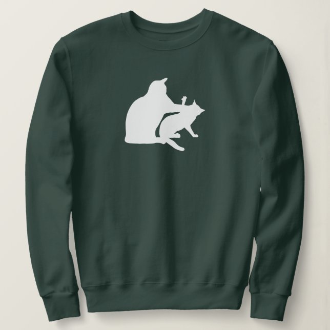 Cat Fight Funny Sweatshirt (Design Front)