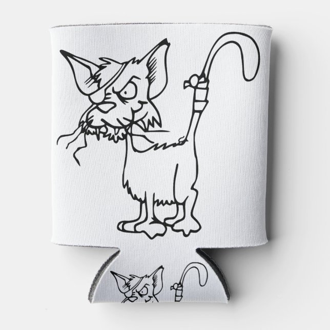 Cat Fight Injured Animal Bandage Feline Domestic Can Cooler (Front)
