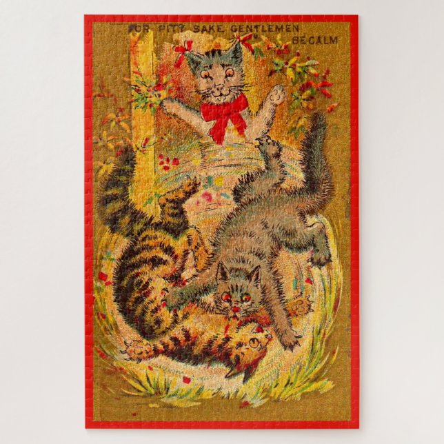  cat fight jigsaw puzzle (Vertical)