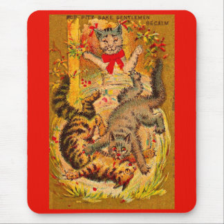 cat fight mouse pad