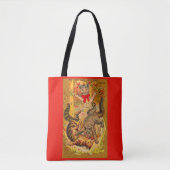 cat fight print tote bag (Front)