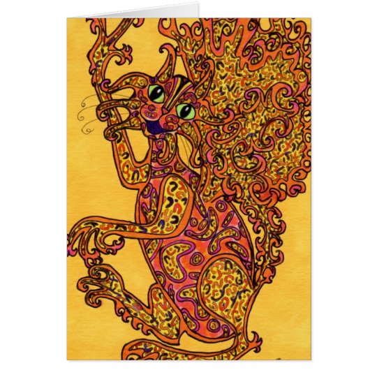 Cat Fire Fairy Card