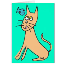Cat & Fish Blank Card