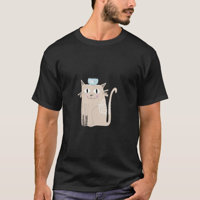Cat & fish bowl T-Shirt (Front)