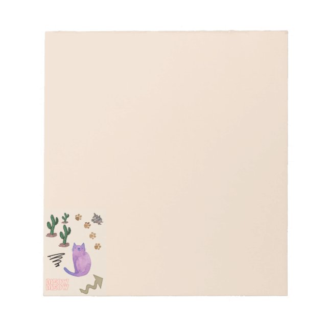 Cat Fish Cactus  Notepad (Front)