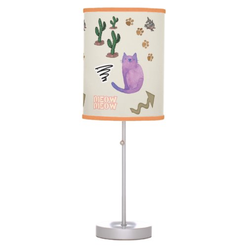 Cat Fish Meow Cactus Paws  Decorative Lamp Shade