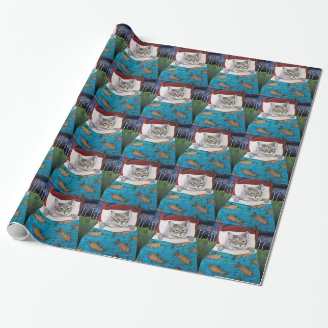 cat Fish Wrapping Paper (Unrolled)
