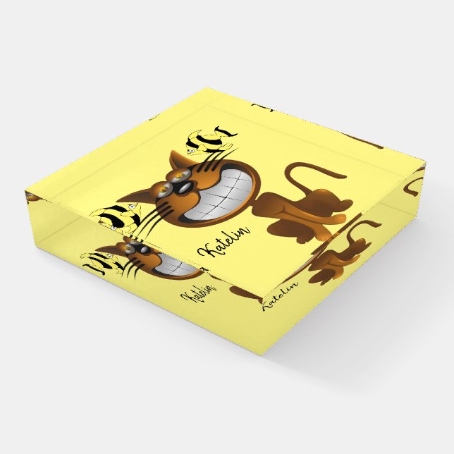 Cat Fish Yellow  Paperweight (Angled)