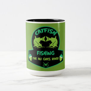 Cat Fishing  Au Gres Two-Tone Coffee Mug