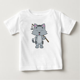 Cat Fishing Fisher Finshing rod Baby T-Shirt