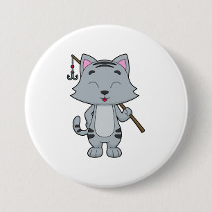 Cat Fishing Fisher Finshing rod Button