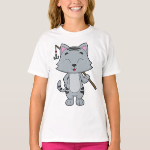 Cat Fishing Fisher Finshing rod T-Shirt