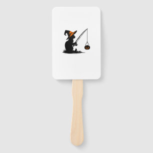 Cat Fishing Pumpkin Halloween Costume Cat Lover Ta Hand Fan