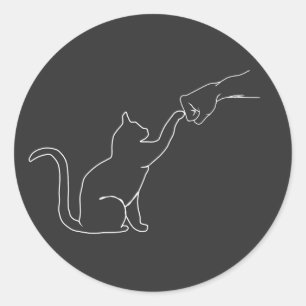Cat Fist Bump, Cat Lovers Classic Round Sticker