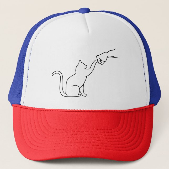Cat Fist Bump, Cat Lovers Trucker Hat (Front)