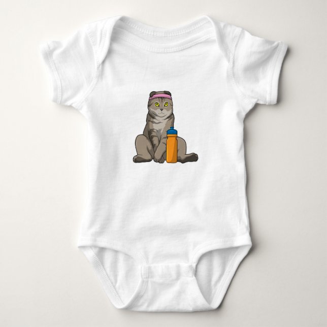 Cat Fitness Drinking mug Baby Bodysuit (Front)